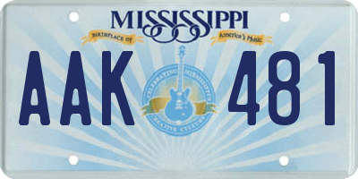 MS license plate AAK481