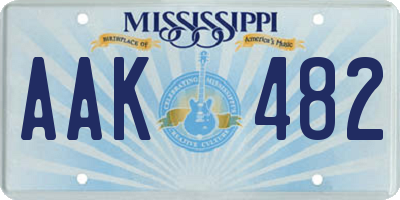 MS license plate AAK482