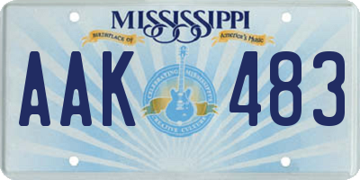 MS license plate AAK483