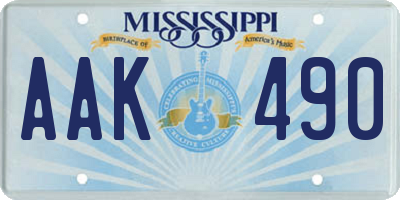 MS license plate AAK490