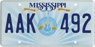 MS license plate AAK492