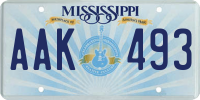 MS license plate AAK493