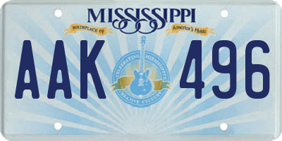 MS license plate AAK496