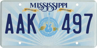 MS license plate AAK497