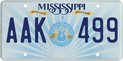 MS license plate AAK499