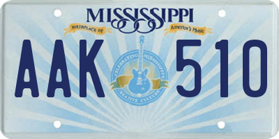 MS license plate AAK510