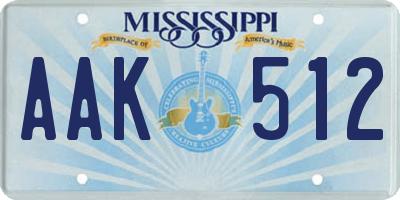 MS license plate AAK512