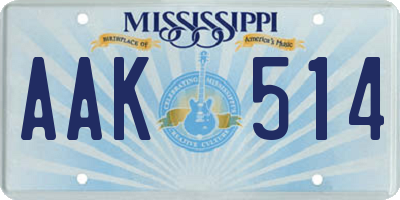 MS license plate AAK514