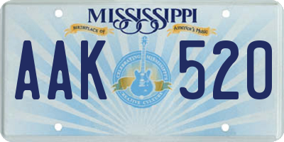 MS license plate AAK520