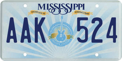 MS license plate AAK524