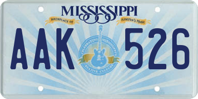 MS license plate AAK526