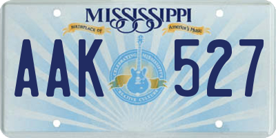 MS license plate AAK527