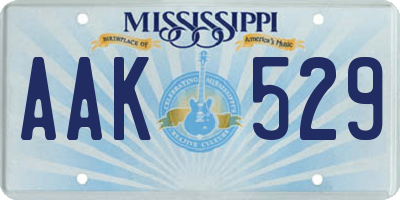 MS license plate AAK529