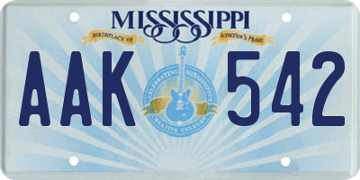 MS license plate AAK542