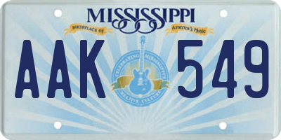 MS license plate AAK549