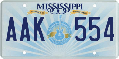 MS license plate AAK554