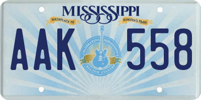 MS license plate AAK558