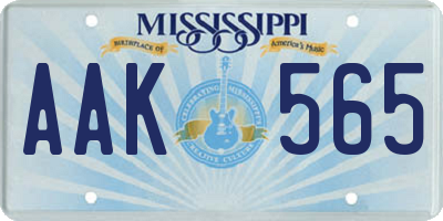 MS license plate AAK565