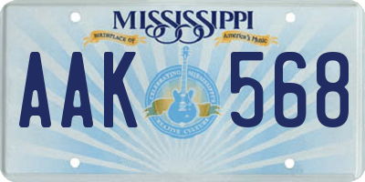 MS license plate AAK568