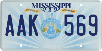 MS license plate AAK569