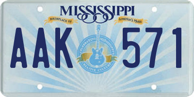 MS license plate AAK571