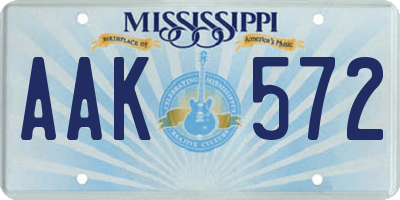 MS license plate AAK572