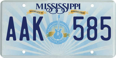 MS license plate AAK585