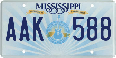 MS license plate AAK588