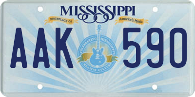 MS license plate AAK590