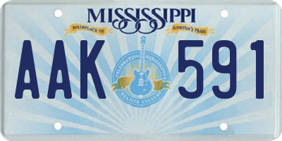 MS license plate AAK591