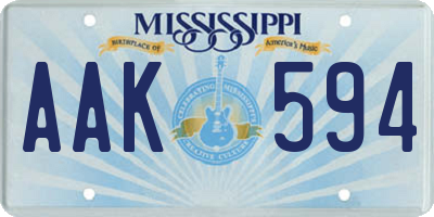 MS license plate AAK594