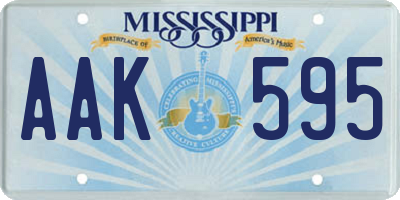 MS license plate AAK595