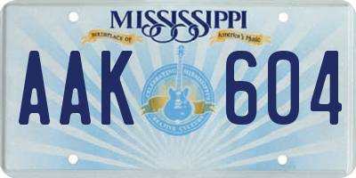 MS license plate AAK604