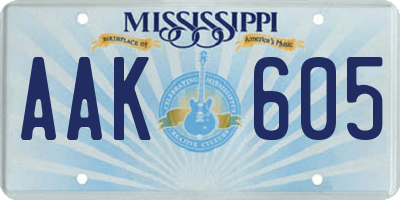 MS license plate AAK605