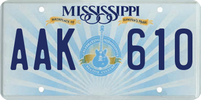 MS license plate AAK610