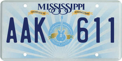 MS license plate AAK611