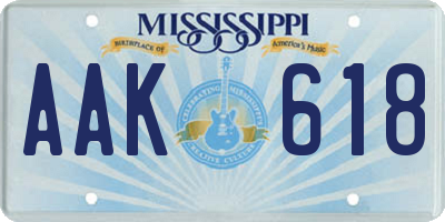 MS license plate AAK618