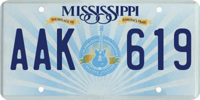 MS license plate AAK619