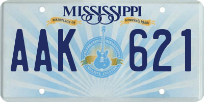 MS license plate AAK621