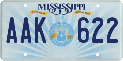 MS license plate AAK622