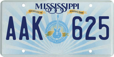 MS license plate AAK625