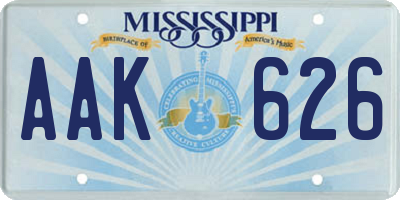 MS license plate AAK626