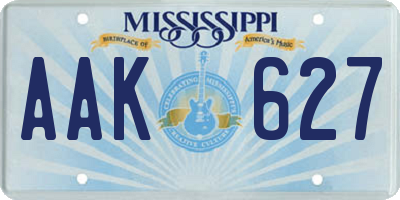 MS license plate AAK627