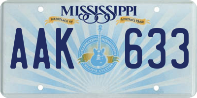 MS license plate AAK633