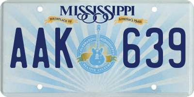 MS license plate AAK639