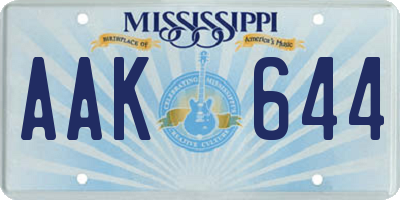 MS license plate AAK644