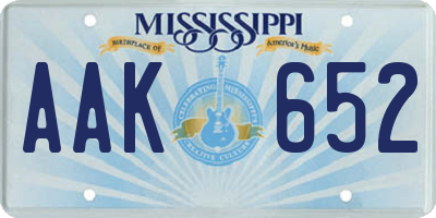 MS license plate AAK652