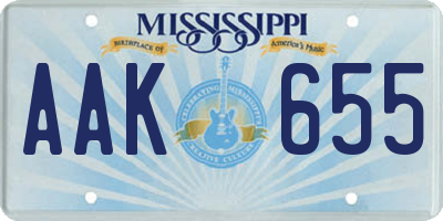 MS license plate AAK655