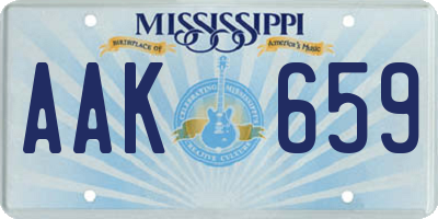 MS license plate AAK659