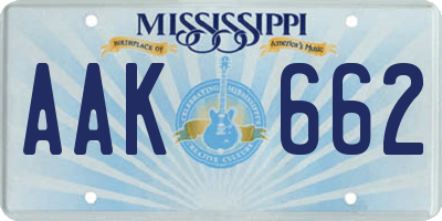 MS license plate AAK662